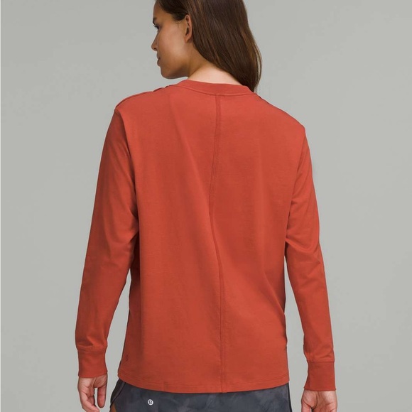 Lululemon All Yours Cotton Long Sleeve Shirt Red Rock Size 8 Oversized fit #194 - Picture 2 of 6